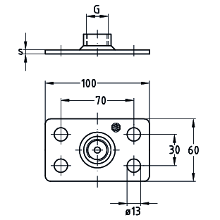 Grundplatten mit Muffe 1″